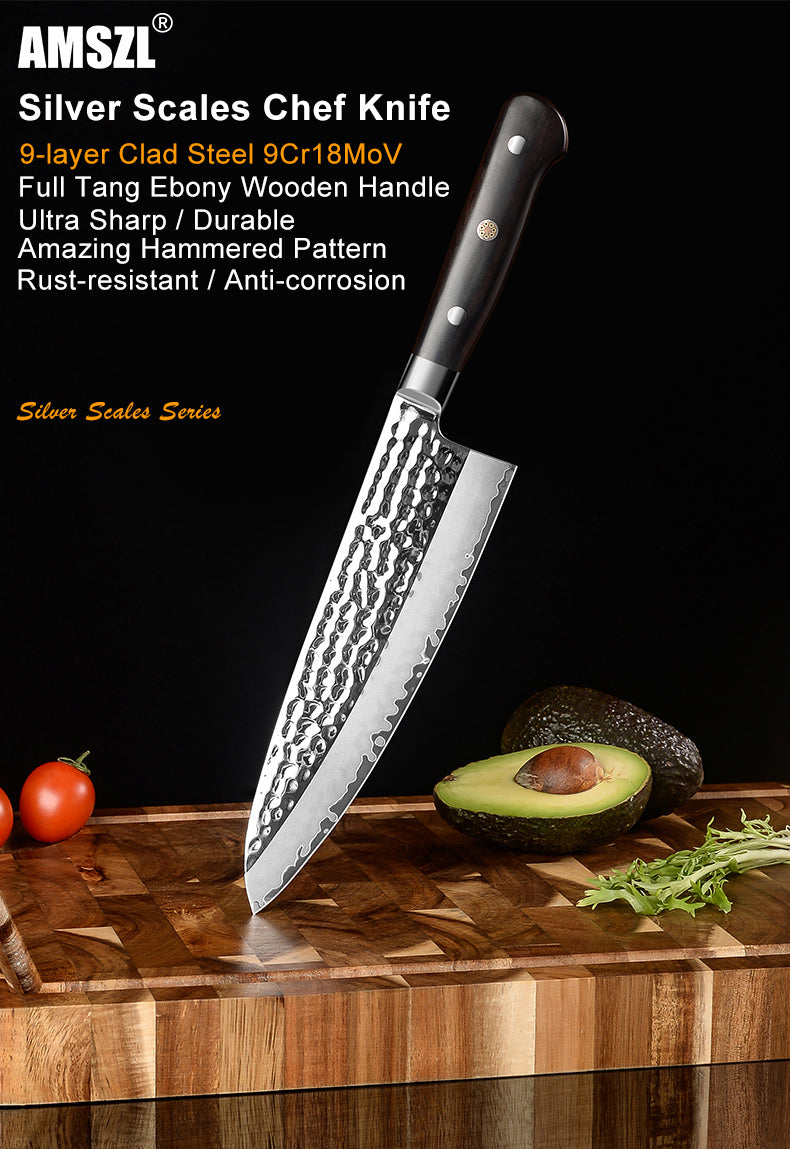 AMSZL Silver Scale Series - 8 inch Chef Knife, B9-C3