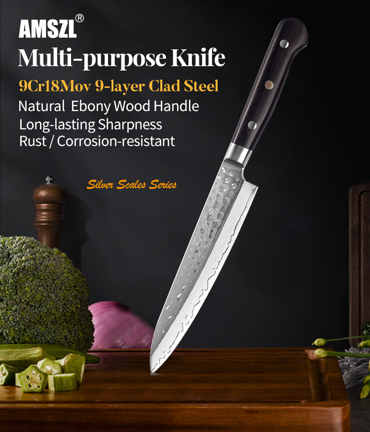 AMSZL Silver Scale Series - 6 inch Utility Knife, B9-C8