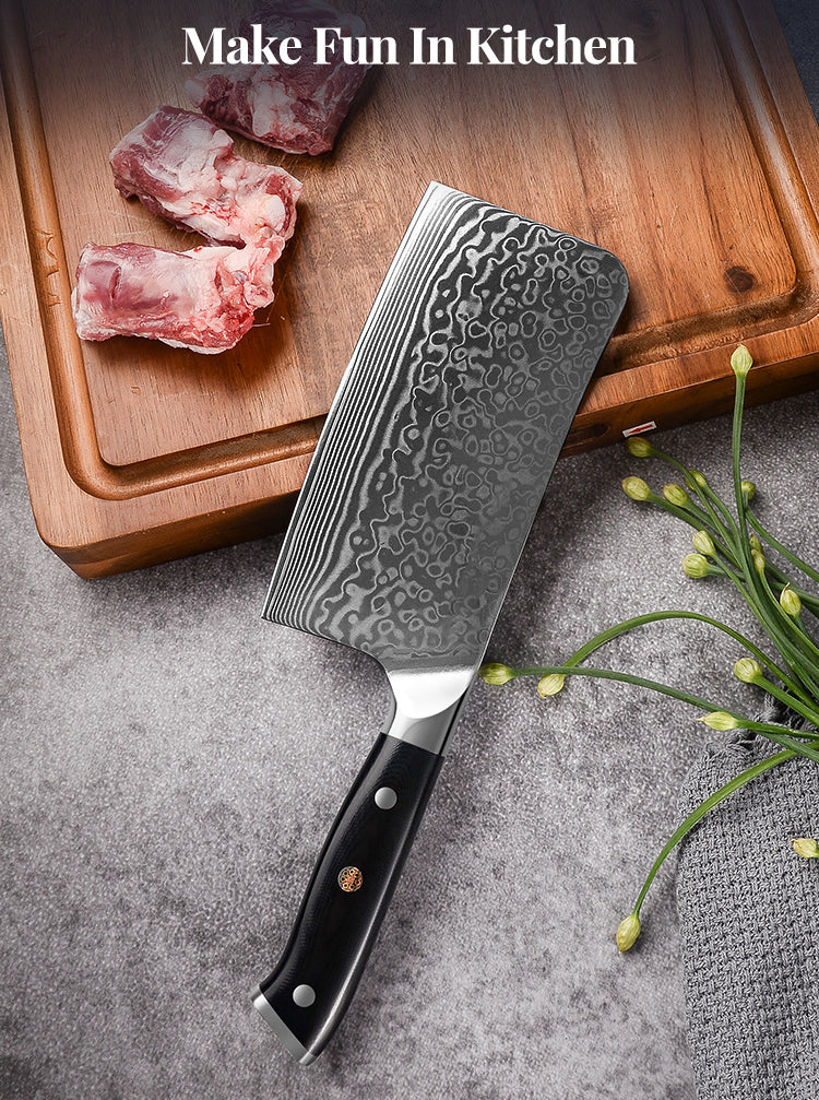 AMSZL 6.5 inch Damascus Chopping Cleaver DM-GS013-1