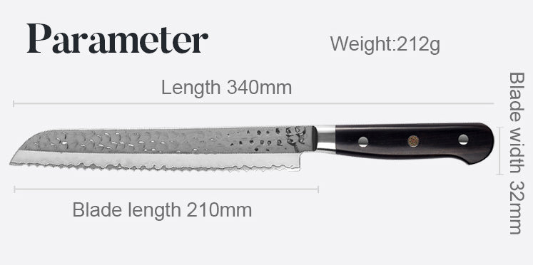 AMSZL Silver Scale Series - 8 inch Bread Knife, B9-C5
