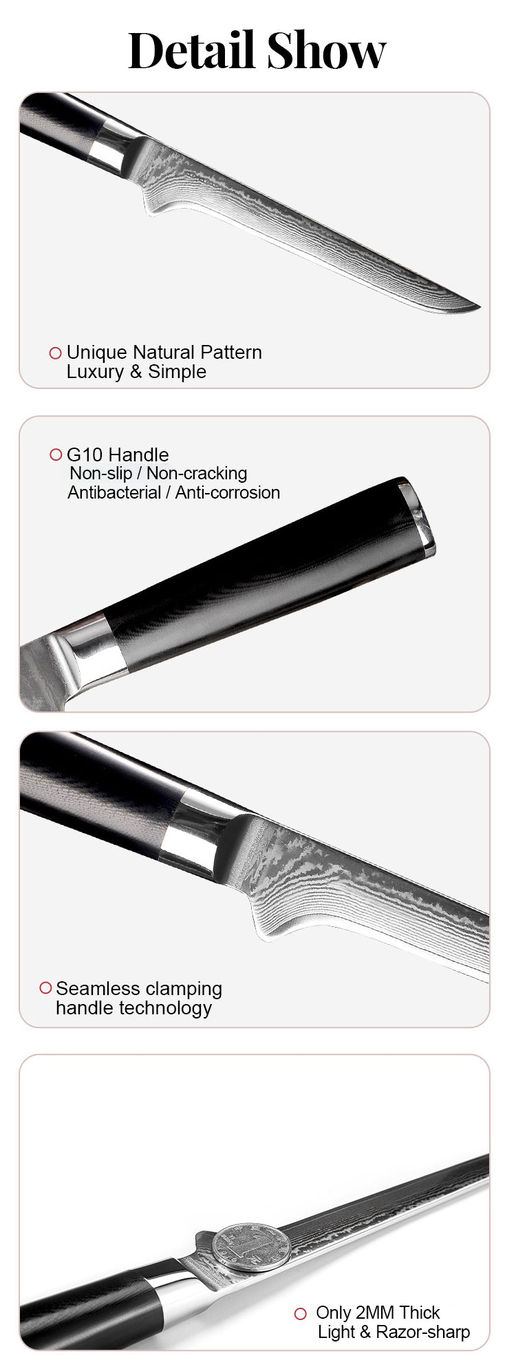 Boamlona 5.6 inch Damasucs Boning Knife DM-GS009