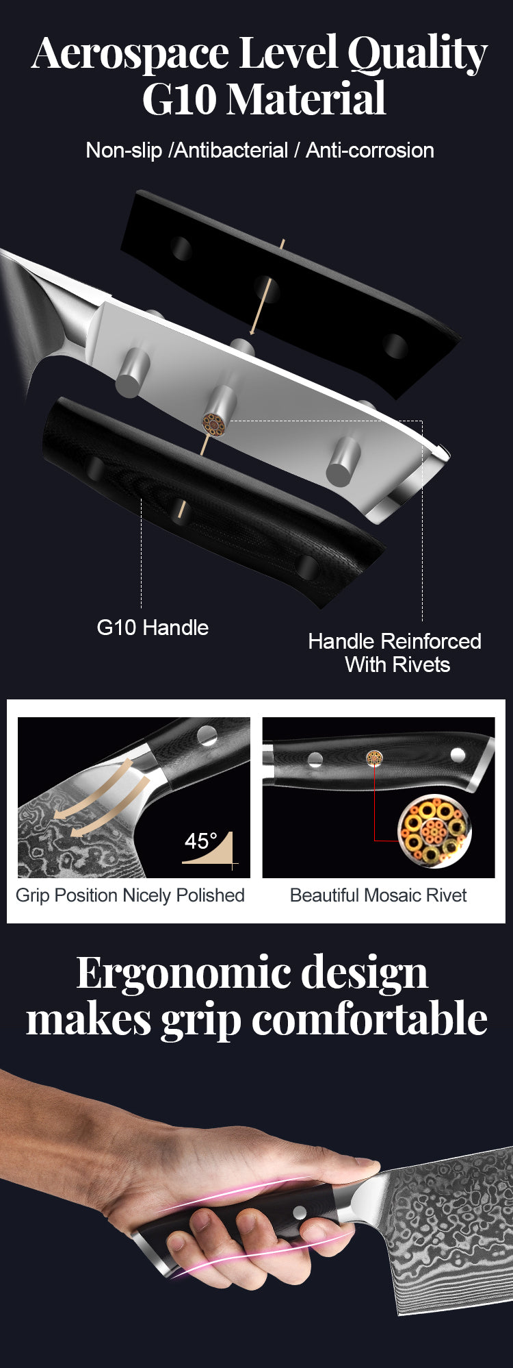 AMSZL 6.5 inch Damascus Chopping Cleaver DM-GS013-1