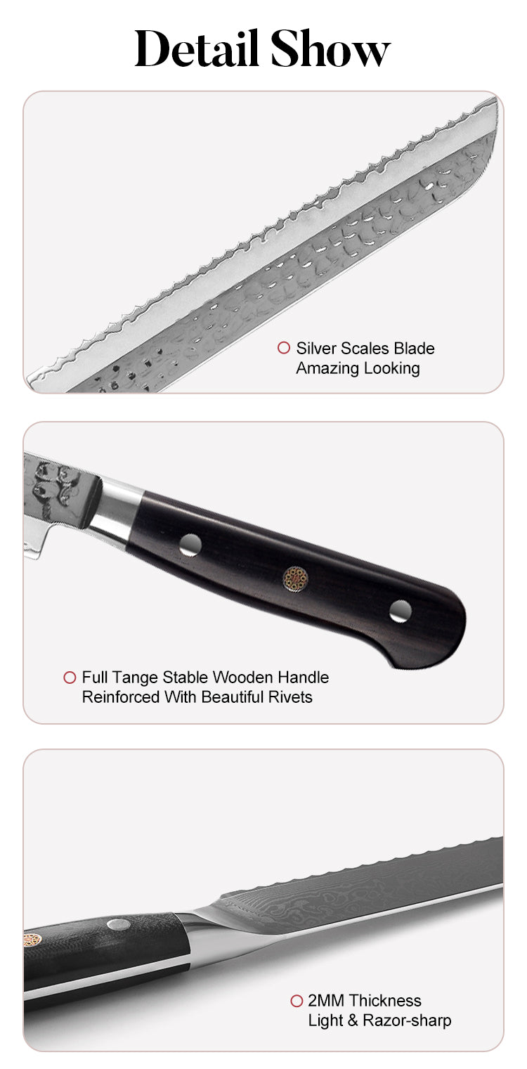 AMSZL Silver Scale Series - 8 inch Bread Knife, B9-C5