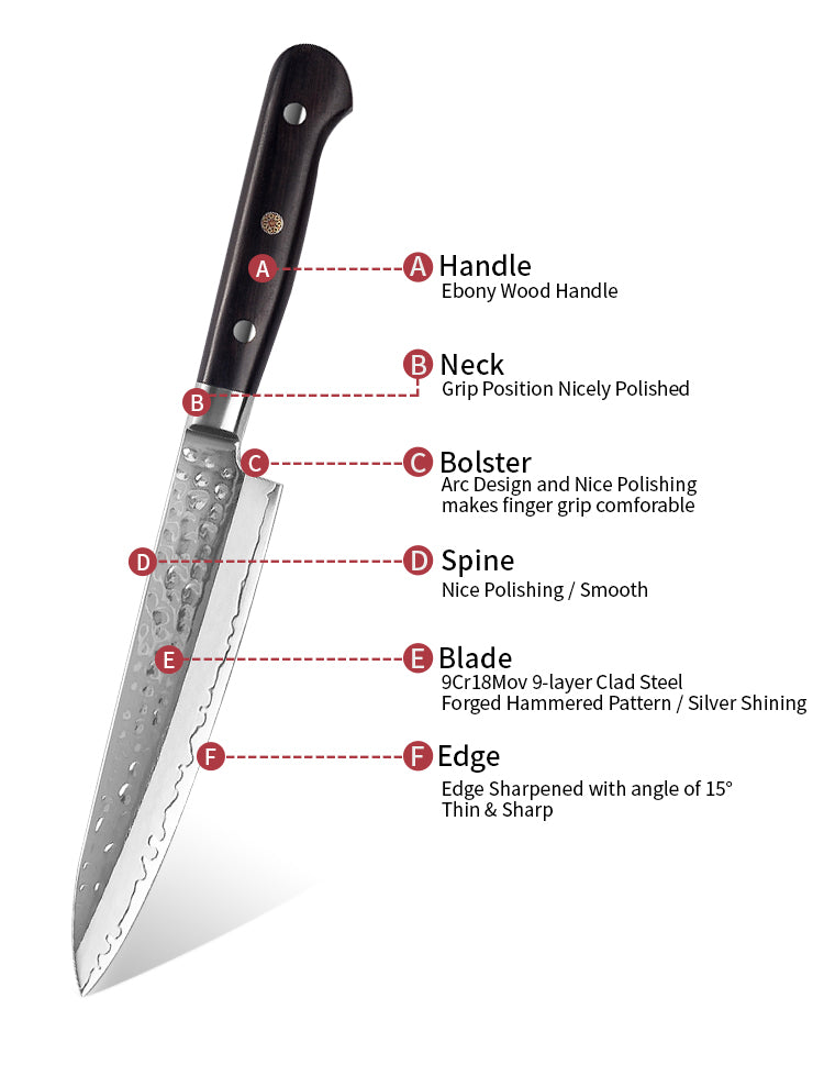 AMSZL Silver Scale Series - 6 inch Utility Knife, B9-C8