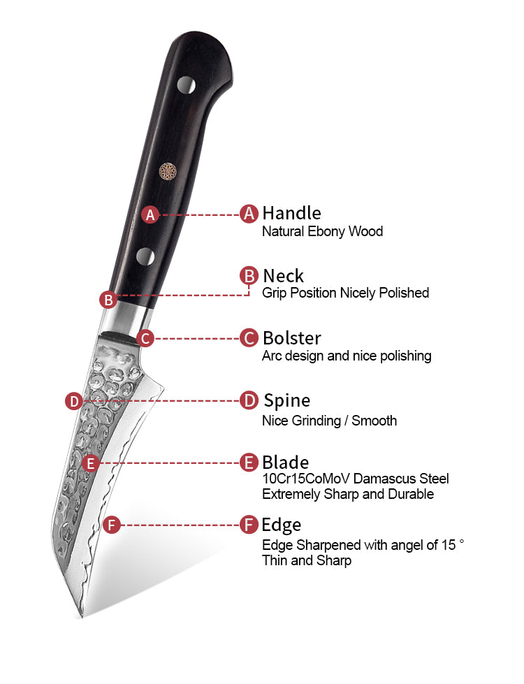 AMSZL Silver Scale Series - 3.5 inch Paring Knife, B9-C7