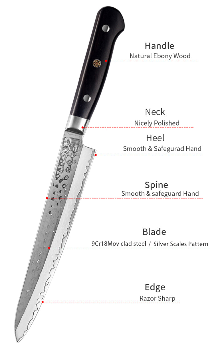 AMSZL Silver Scale Series - 8 inch Carving Knife, B9-C6
