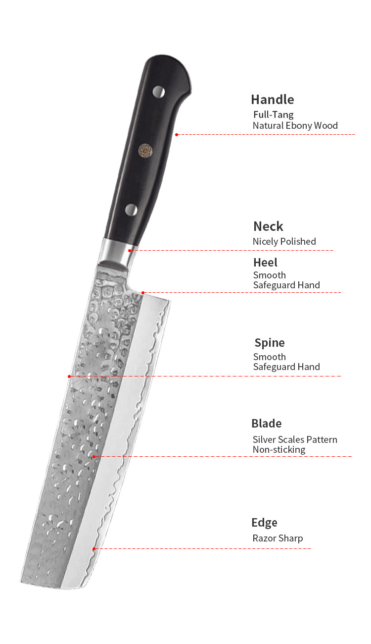 AMSZL Silver Scale Series - 6.8 inch Nakiri Knife, B9-C2