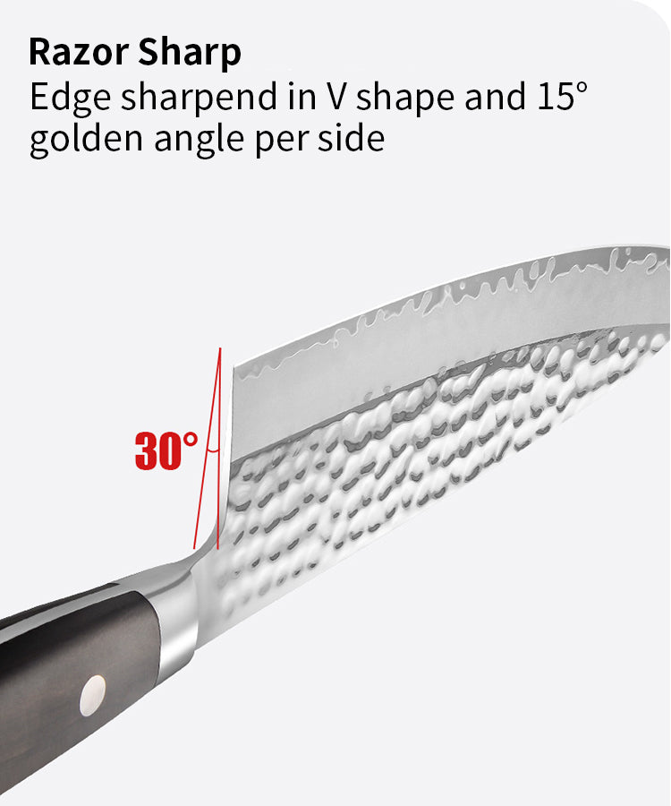 AMSZL Silver Scale Series - 7 inch Santoku Knife, B9-C4