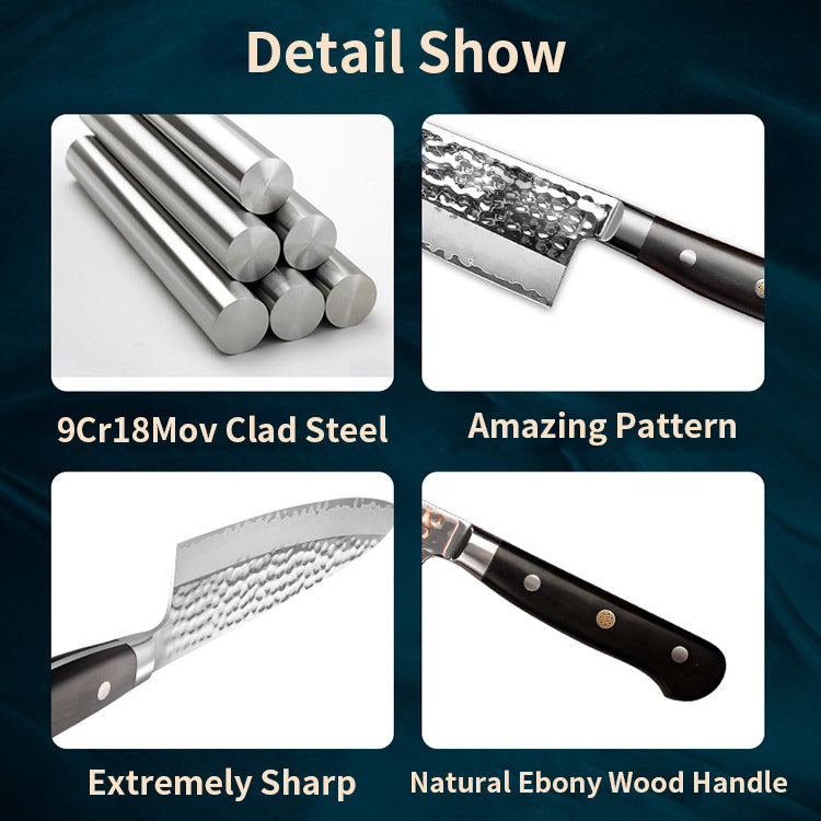 AMSZL Silver Scale Series - 7 inch Santoku Knife, B9-C4