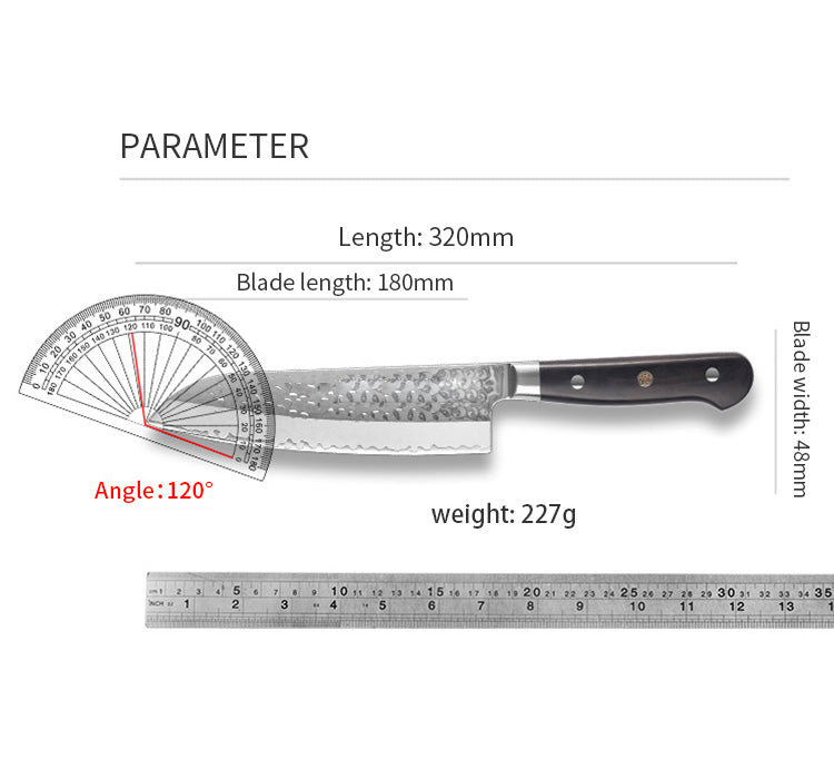 AMSZL Silver Scale Series - 7 inch Santoku Knife, B9-C4