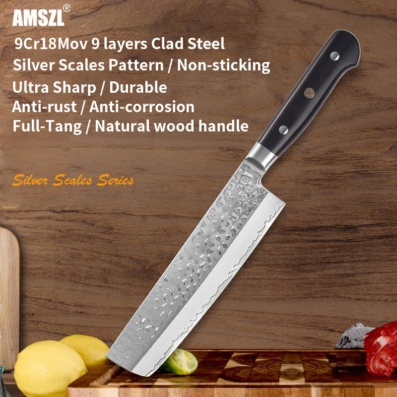 AMSZL Silver Scale Series - 6.8 inch Nakiri Knife, B9-C2