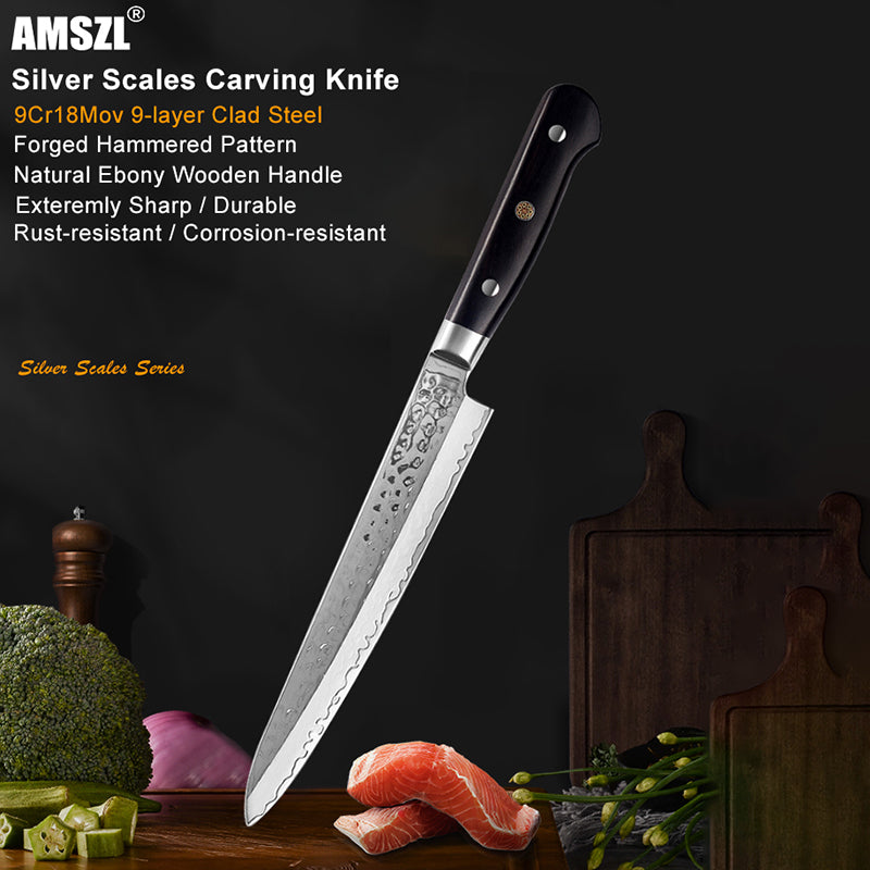 AMSZL Silver Scale Series - 8 inch Carving Knife, B9-C6