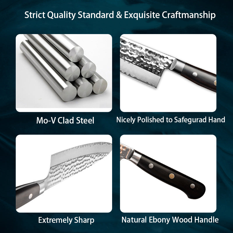 AMSZL Silver Scale Series - 7 inch Santoku Knife, B9-C4