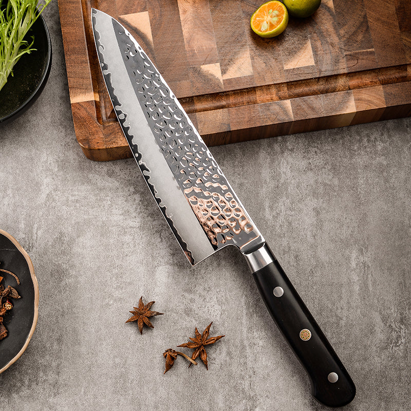 AMSZL Silver Scale Series - 7 inch Santoku Knife, B9-C4