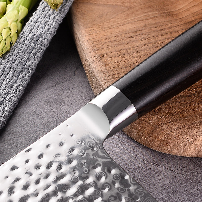 AMSZL 7 inch Hammered Damascus Cleaver DM-GS01-7