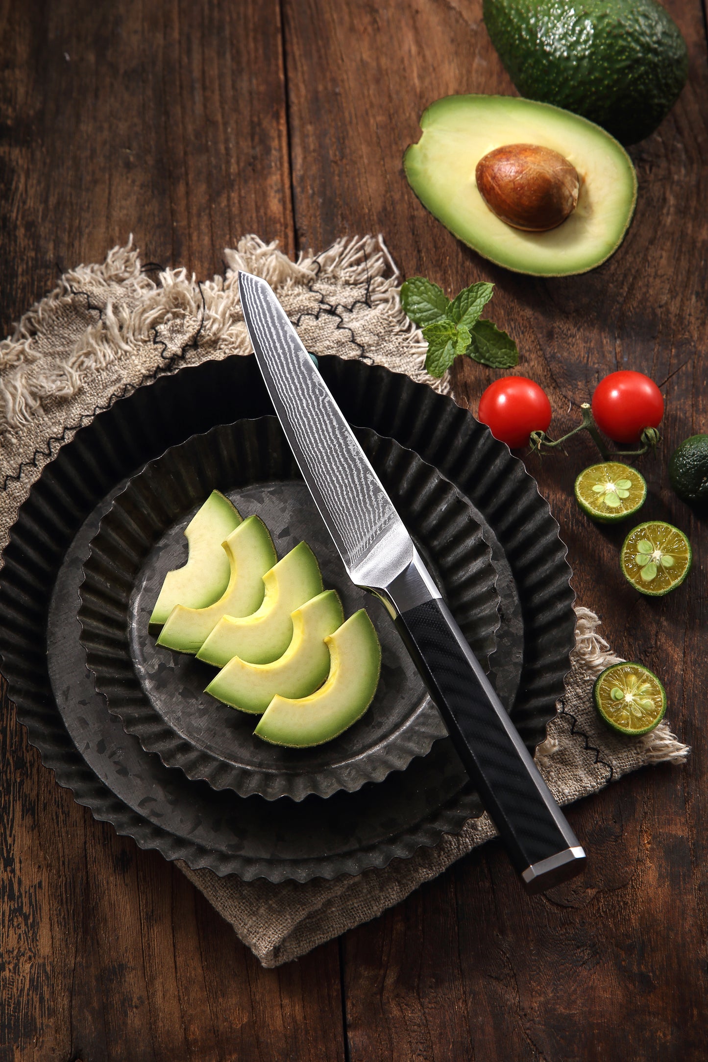 AMSZL 5 inch Damascus Utility Knife DM-GS08-8