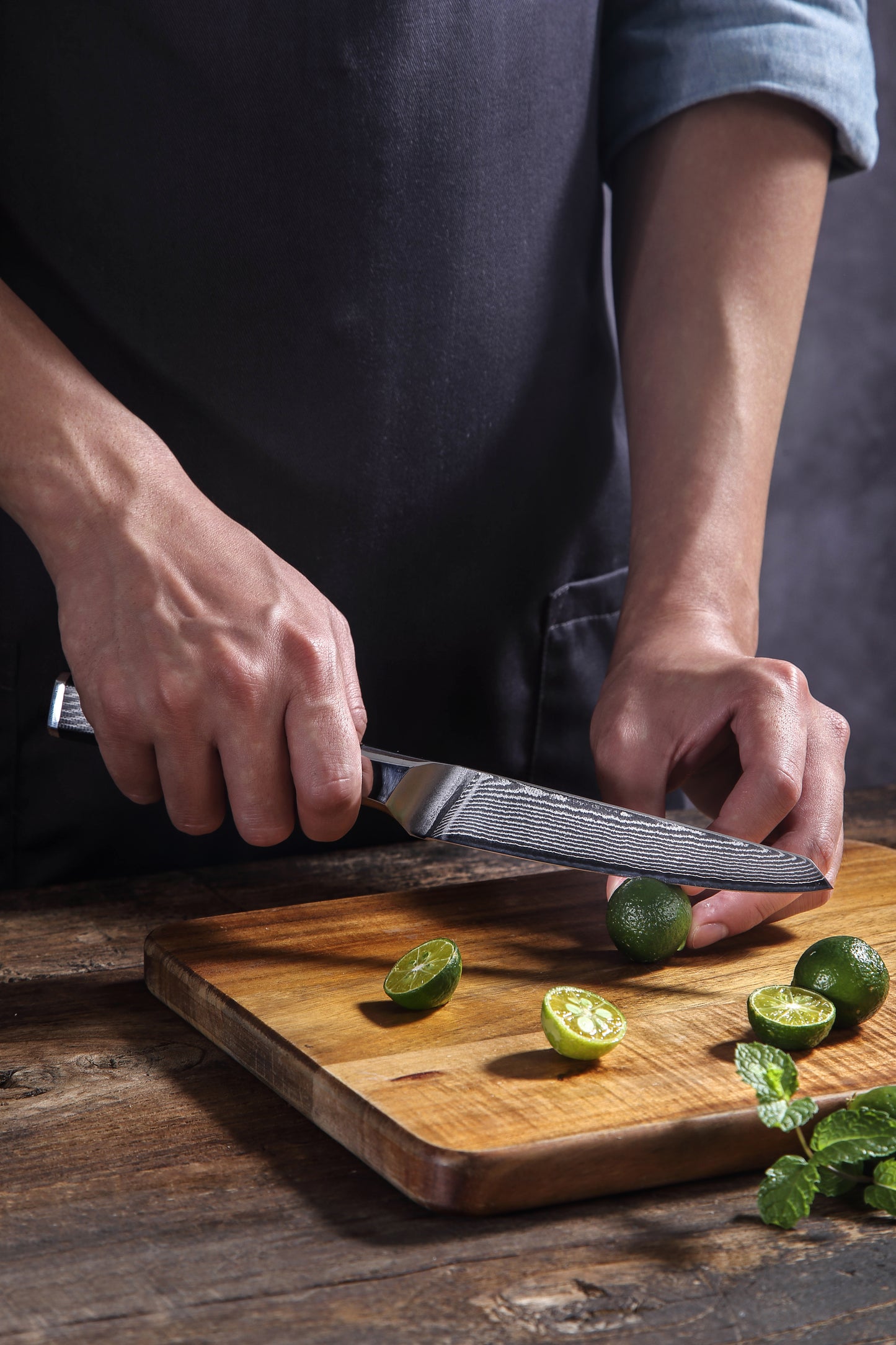 AMSZL 5 inch Damascus Utility Knife DM-GS08-8