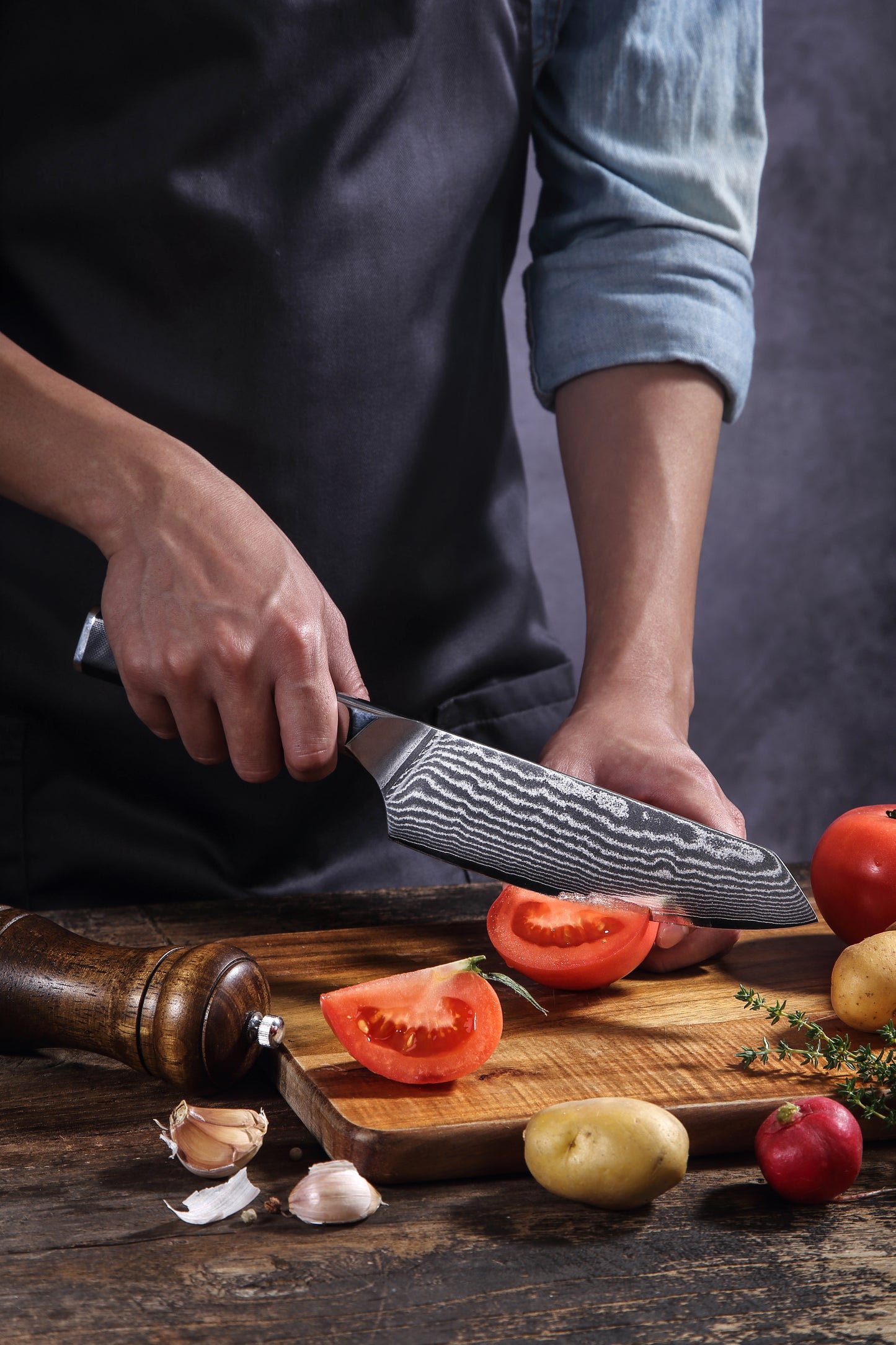 AMSZL 6.8 inch Damascus Japanese Chef Knife DM-GS03-8