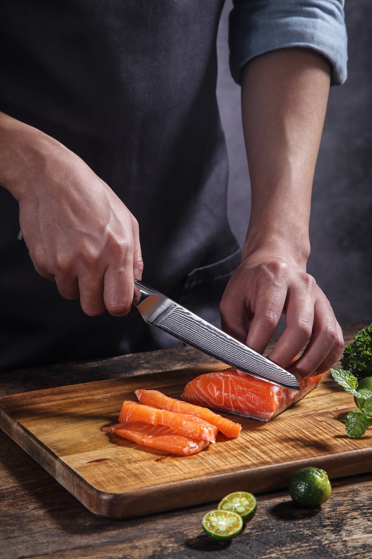 AMSZL 5 inch Damascus Utility Knife DM-GS08-8