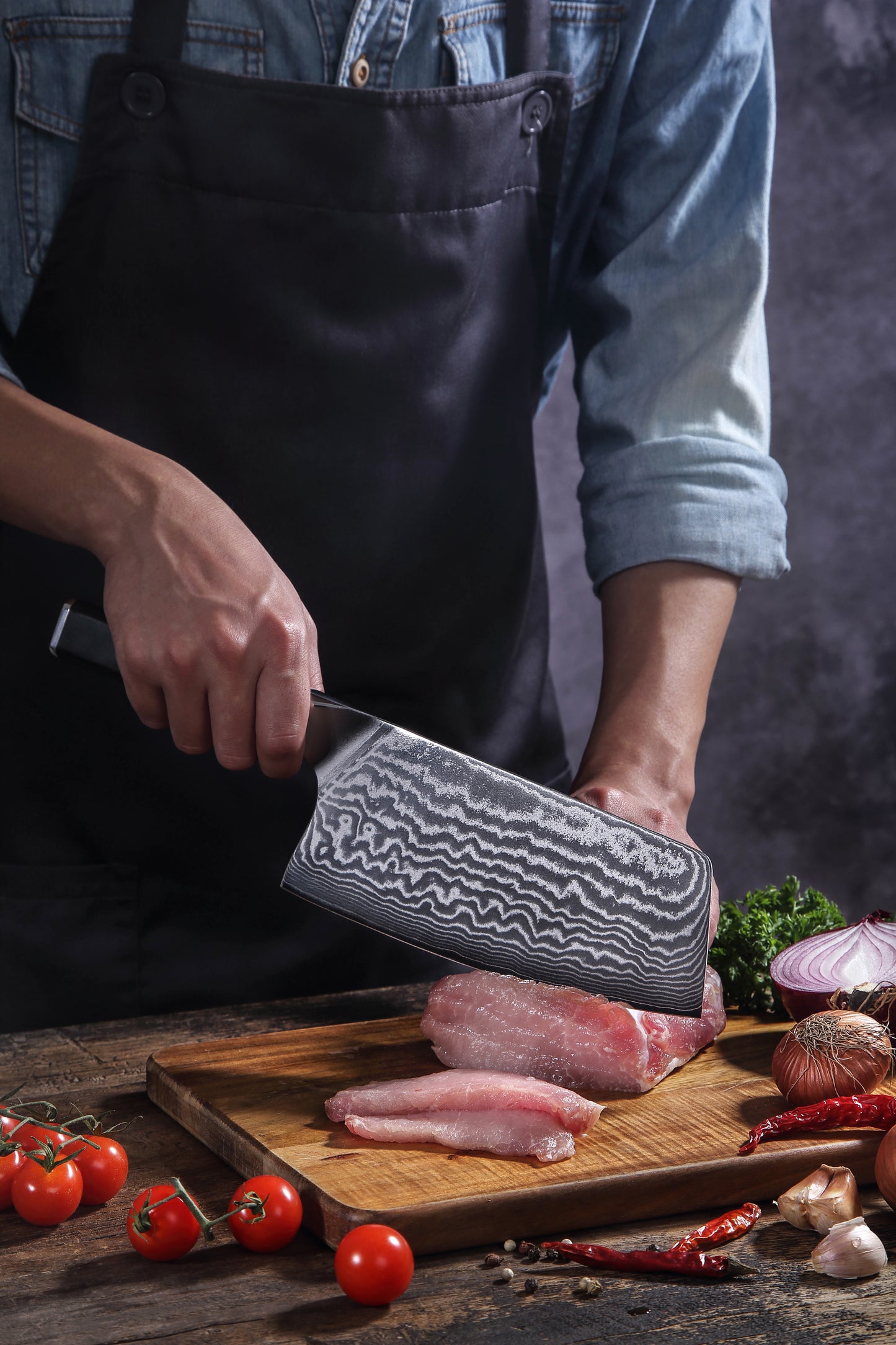 AMSZL 7 inch Damascus Chopping Knife DM-GS01-8