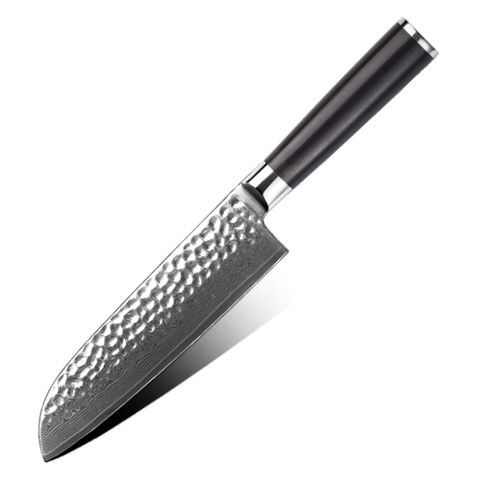 AMSZL 7 inch Hammered Damascus Japanese Chef Knife Santoku Knife DM-GS04-7
