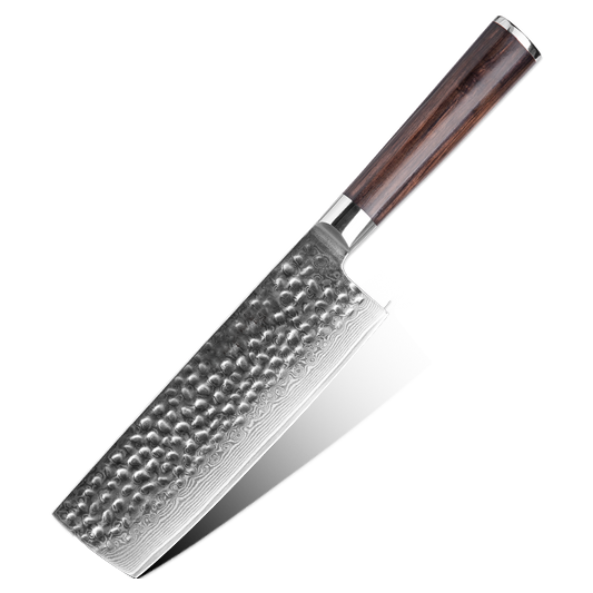 AMSZL 6.5 inch Hammered Damascus Nakiri Knife DM-GS02-7A