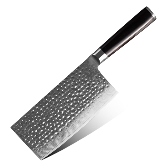 AMSZL 7 inch Hammered Damascus Cleaver DM-GS01-7