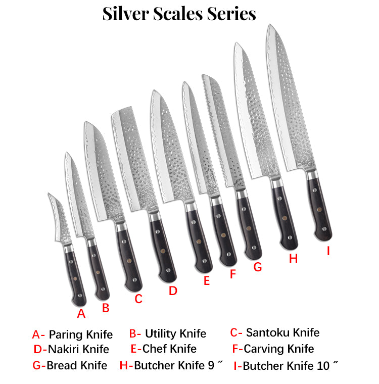 AMSZL Silver Scale Series - 7 inch Santoku Knife, B9-C4